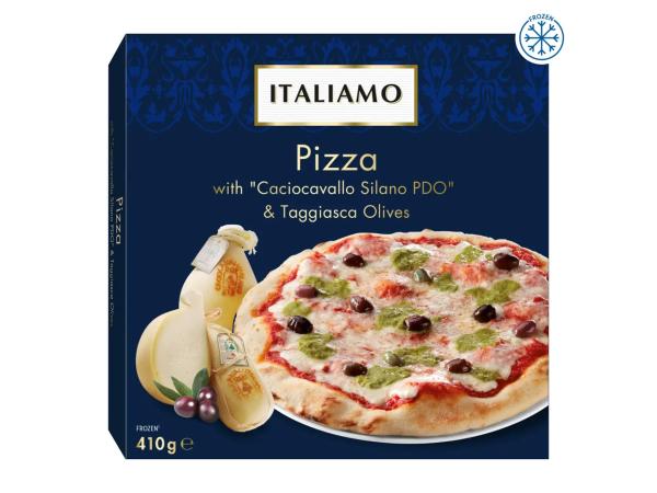 Italiamo Pizza with Caciocavallo Silano DOP and Taggiasca Olives