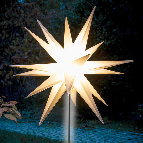 3D-LED-Leuchtstern mit Erdspieß