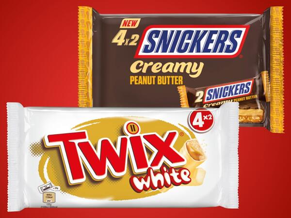 Snickers Creamy Peanut Butter 4er oder Twix Limited Edition 4er