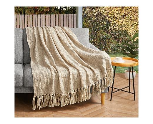 Huntington Home Knit Tassel Throw