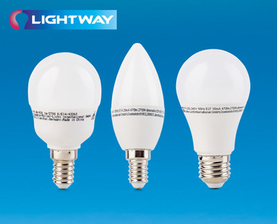 LIGHTWAY LED-Leuchtmittel Birne/Kerze/Tropfen, dimmbar