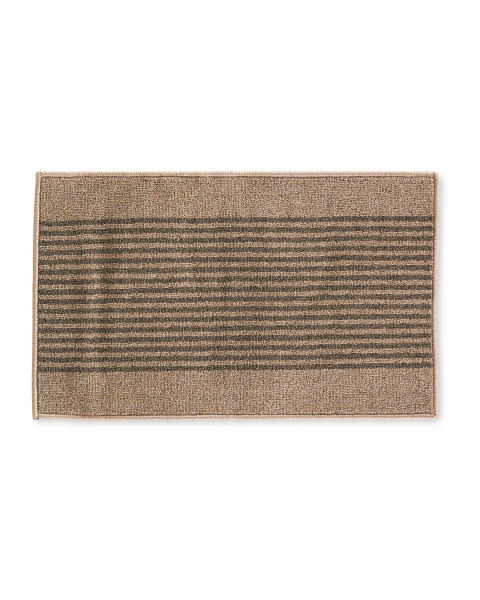 Beige/Brown Stripes Washable Mat
