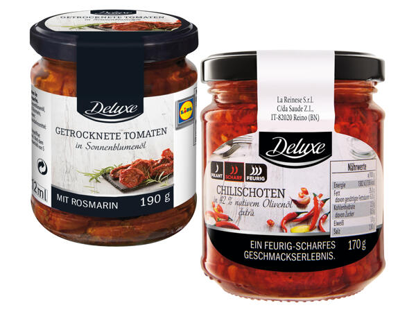 Getrocknete Tomaten/Chilischoten gemahlen
