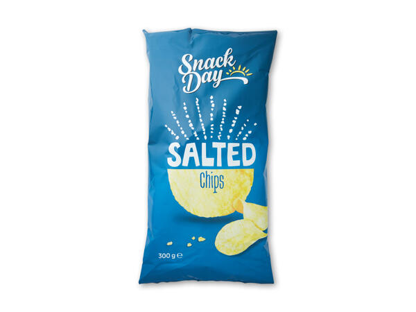 Saltede kartoffelchips