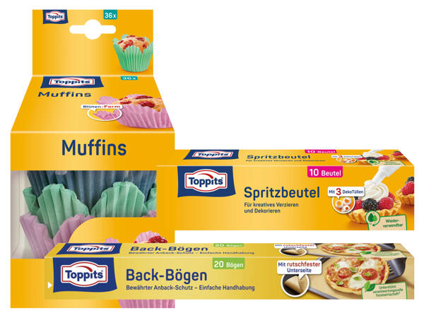 Toppits Flower Muffin, Backpapier Bogen oder Spritzbeutel