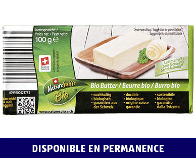 NATURE SUISSE BIO 
 BEURRE BIO SANS LACTOSE