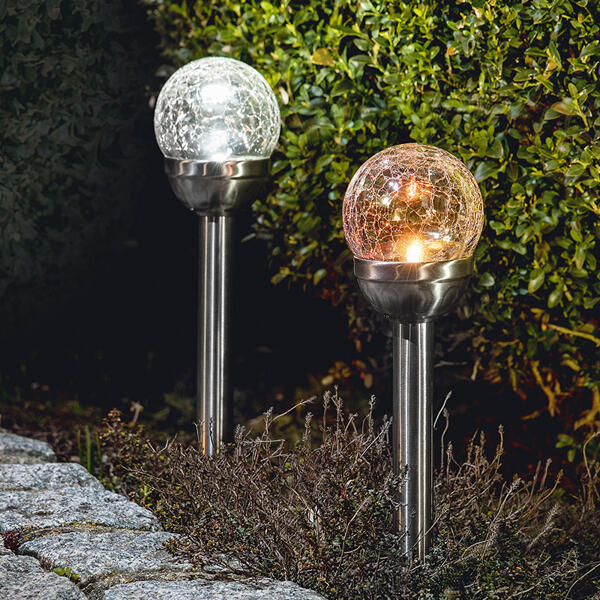 LED-Solar-Gartenleuchte 2er