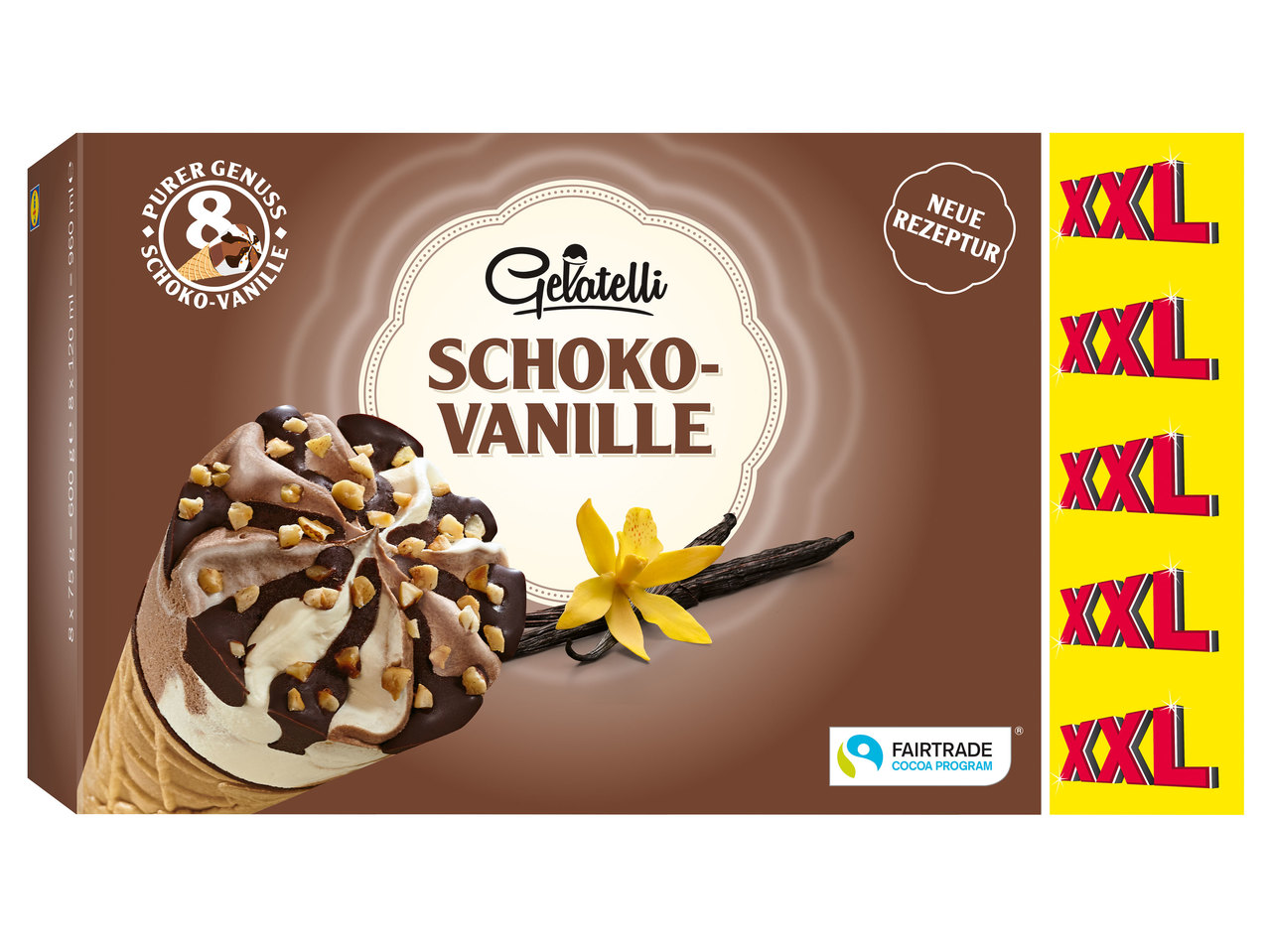 GELATELLI Waffeltüten Schoko-Vanille 7+1 gratis