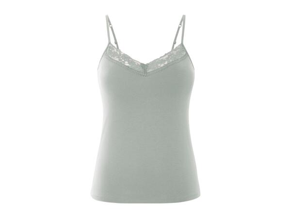 Esmara Ladies' Lace Trim Vest Tops - 3 Pack - Grey