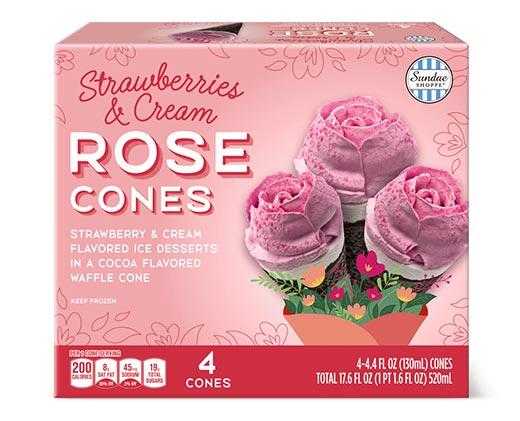 Sundae Shoppe 
 Strawberries & Cream Rose Cones