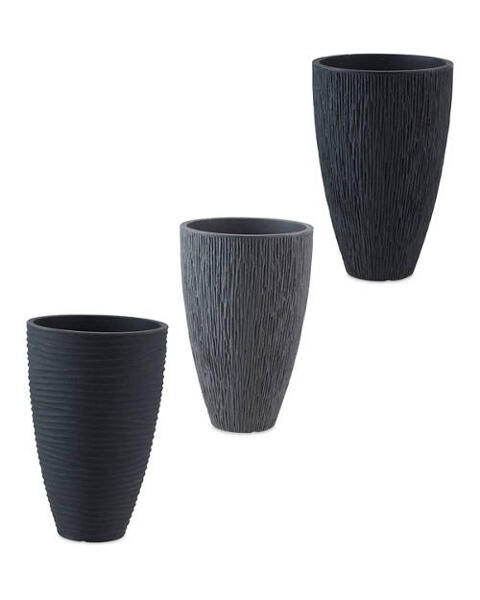 Grooved Plastic Planter