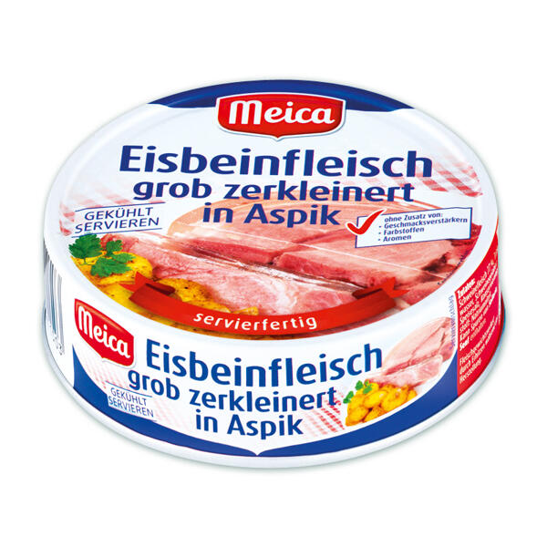 Eisbeinfleisch grob zerkleinert in Aspik