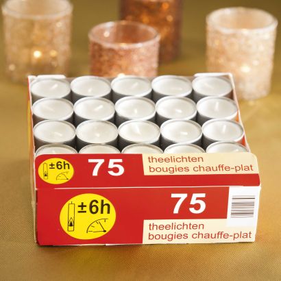 Bougies chauffe-plat, 75 pcs