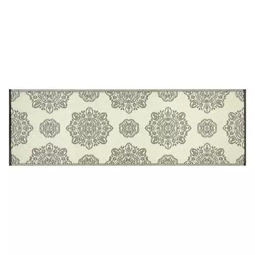 2' x 6' Reversible Indoor/Outdoor Runner - Gray Medallion