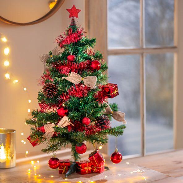 HOME CREATION(R) 				Petit sapin de Noël décoré