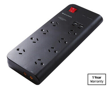 8-Way Surge Protection Powerboard with USB-A and C