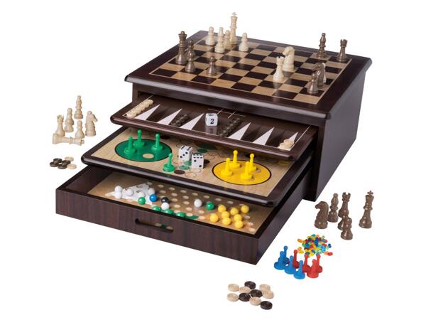 10-in-1 wooden game collection