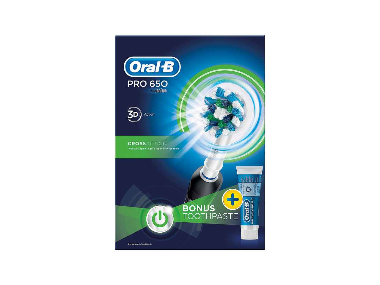 Oral B Pro 650 3D Action Electric Toothbrush with Toothpaste1