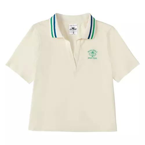 Ladies Pickleball Top - Beige, L