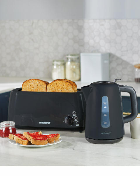 Ambiano Black Long Slot Toaster