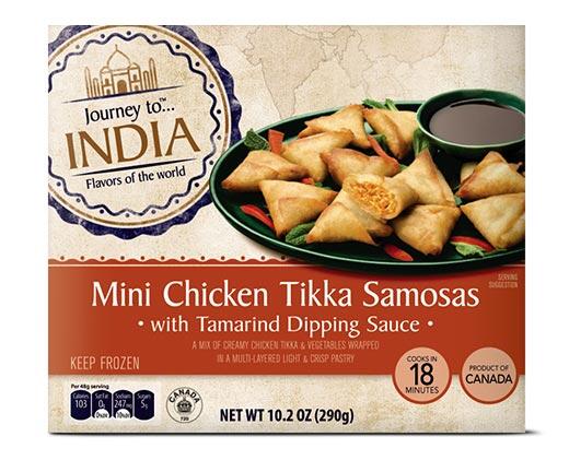 Journey To... 
 Chicken Tikka or Vegetable Samosas
