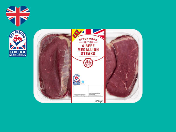 Birchwood 4 British Beef Medallion Steaks