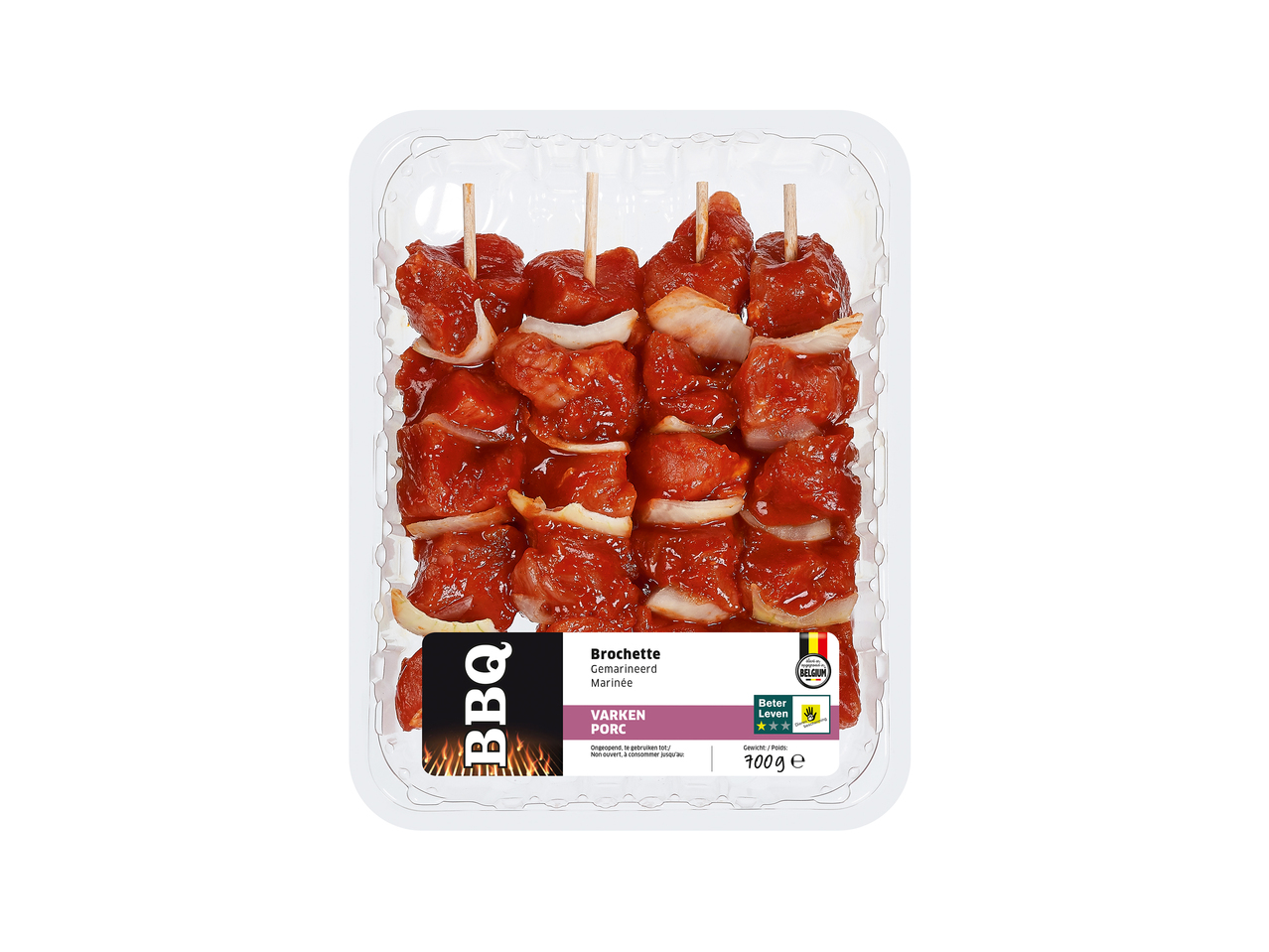 Varkensbrochettes met ui