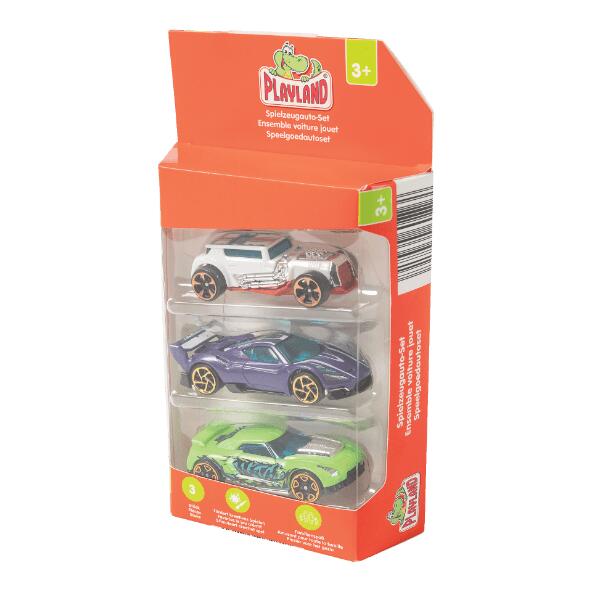 PLAYLAND(R) 				Ensemble de petites voitures, 3 pcs