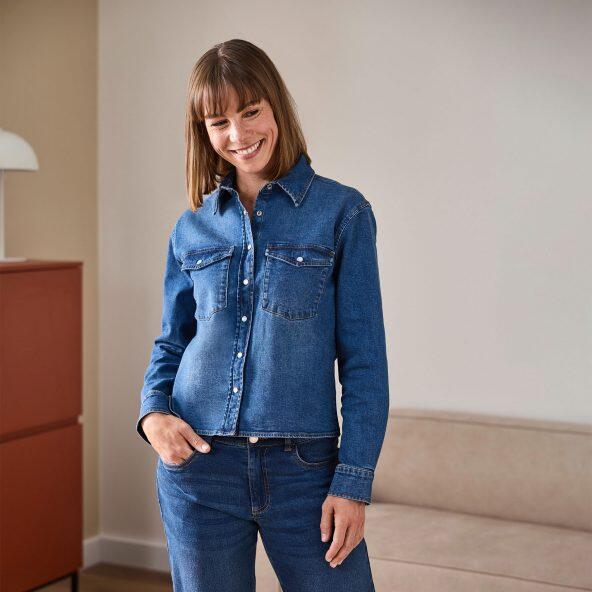 UP2Fashion(R) 				Denim-Bluse
