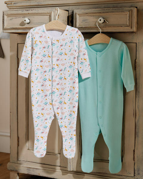 Dinosaur Baby Sleepsuit 3 Pack