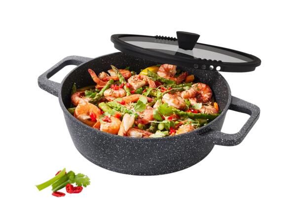 Cast aluminium serving pan ø 28cm with glass lid