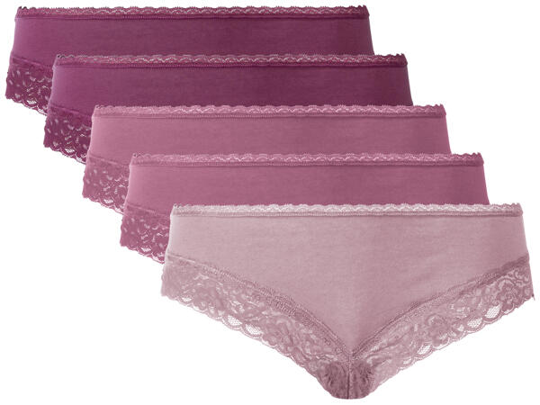 Ladies' Lace Trim Hipster Briefs