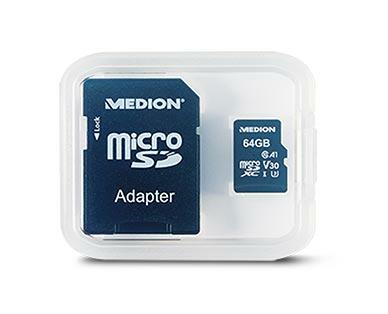 Medion 64GB Micro SD Card with Adapter or USB 3.0 Flash Drive
