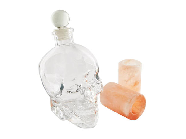 Skull Decanter & Himalayan Salt Shot Glass Set