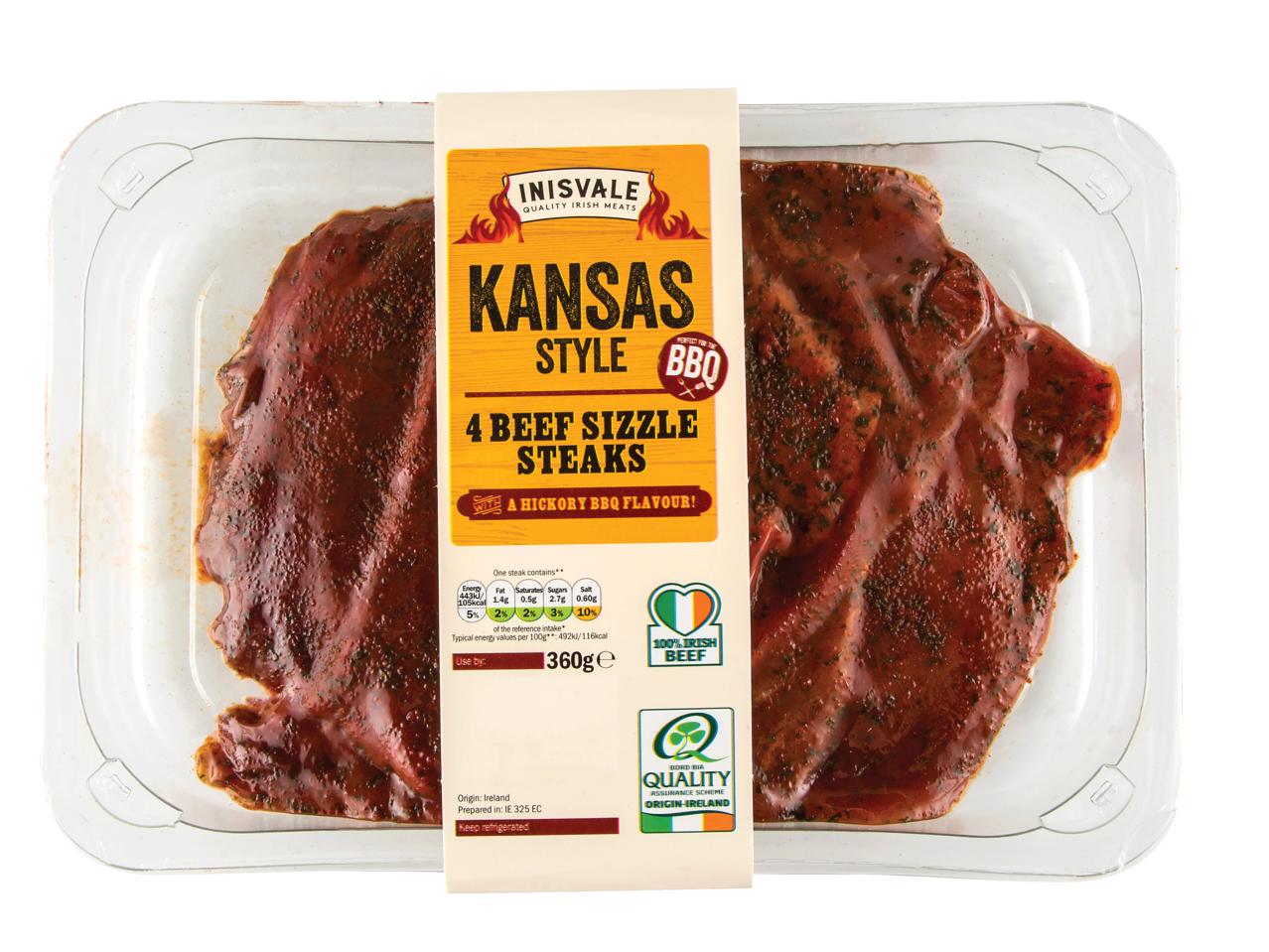 INISVALE Texas/Kansas BBQ Beef Sizzle Steaksv