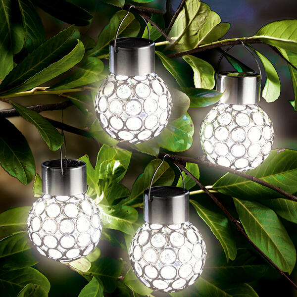 LED-Solar-Leuchtkugeln 4er-Set