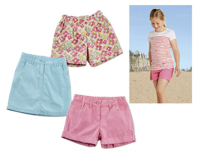 Girls' Coloured Shorts/Skirt
