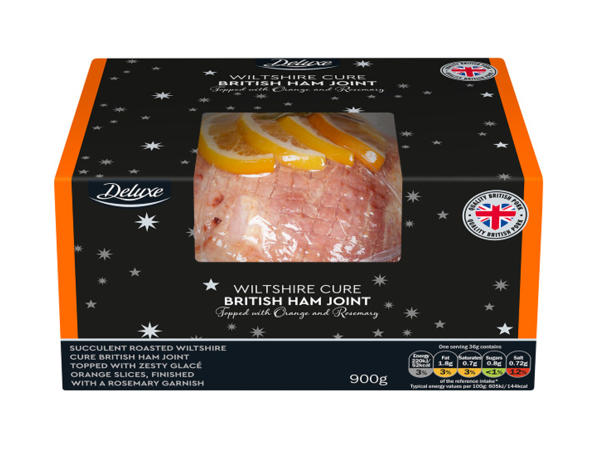 Deluxe Wiltshire Cured British Ham Joint Topped with Orange and Rosemary