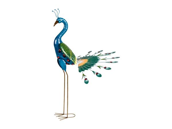 Livarno Home Metal Peacock Bird Ornament - Open Tail