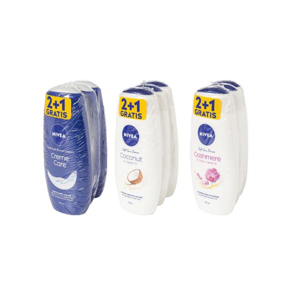 NIVEA(R) 				Gel douche pour femmes, 3 pcs