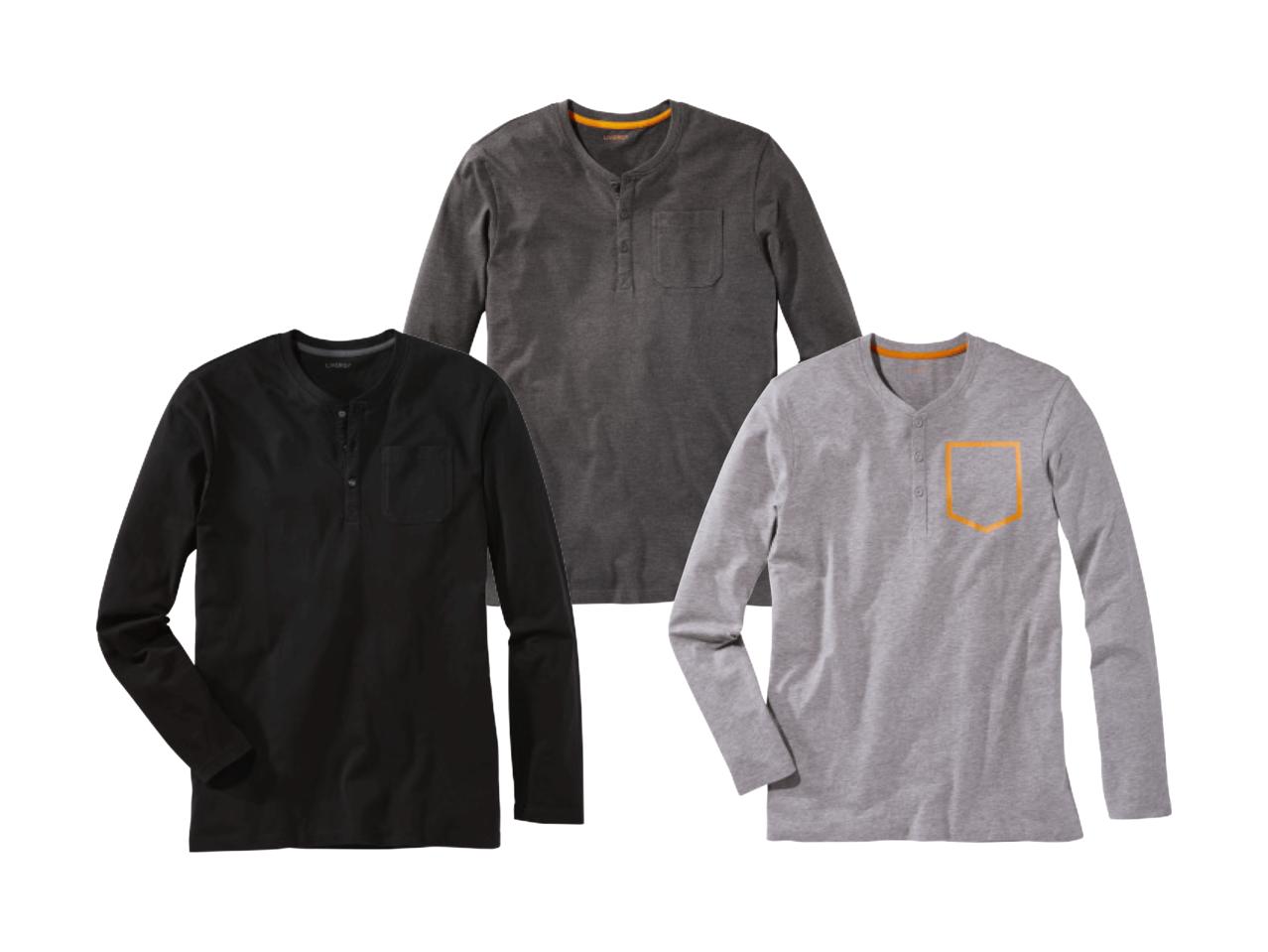 LIVERGY Men's Long-Sleeved Top with Button Fastening