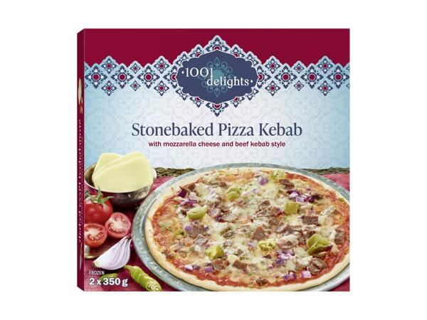 Pizza kebab cotta in forno a pietra