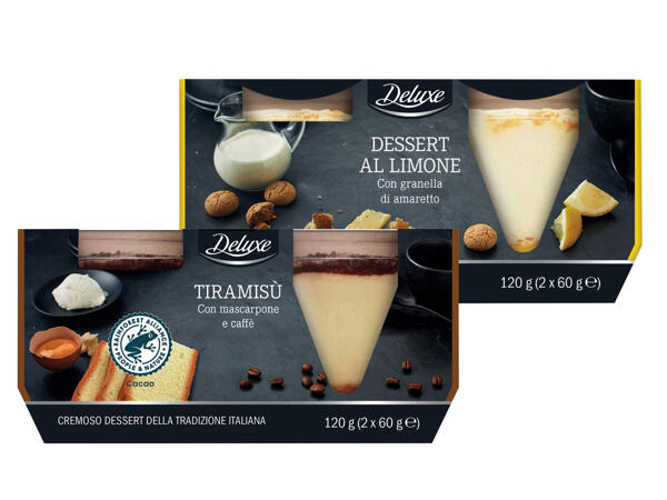 Dessert selection Lemon and Amaretti or Tiramisù