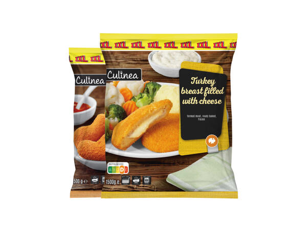 Kalkonnuggets/ kalkonbröst fyllt med ost