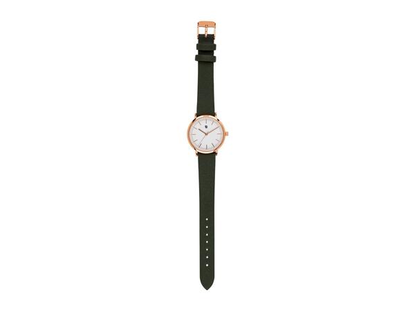 Auriol Watch with Black PU Leather Strap & Jewellery Set
