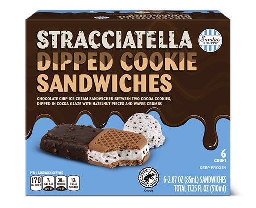 Sundae Shoppe 
 Stracciatella Dipped Cookie Sandwich
