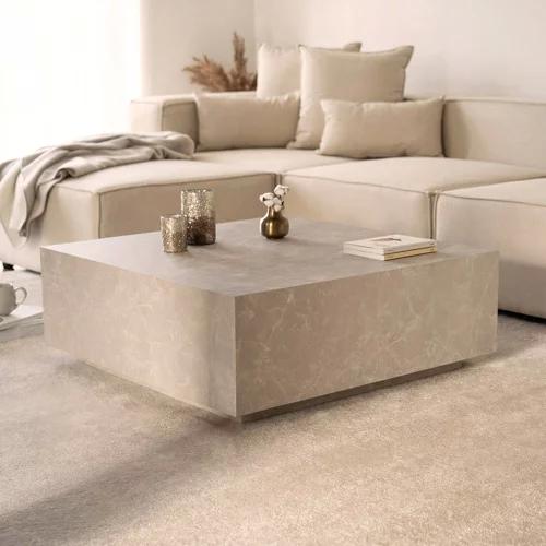 HOME DELUXE Couchtisch Marmor AMIRI XL beige