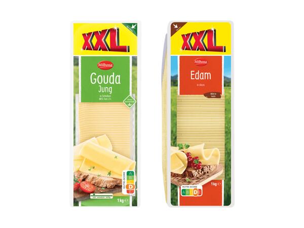 Gouda oder Edamer in Scheiben