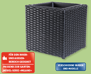 GARDENLINE(R) Kubisches Pflanzgefäss in Rattan-Optik