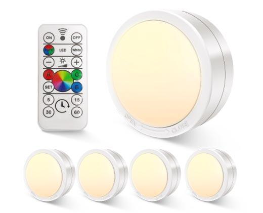 Easy Home 
 LED Puck Lights with Remote